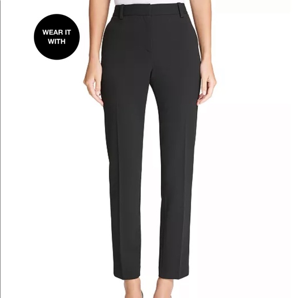 DKNY Stretch Crepe Essex Straight-Leg Dress Pants - Picture 1 of 3